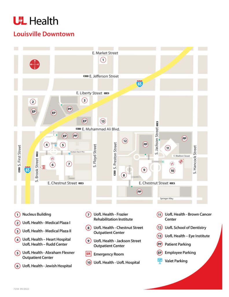 UofL Health Downtown Medical Campus Map